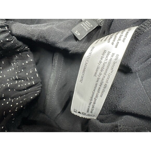 Eileen Fisher Black White Spotted Tencel Viscose Pull On Pants Size Small - Picture 3 of 8